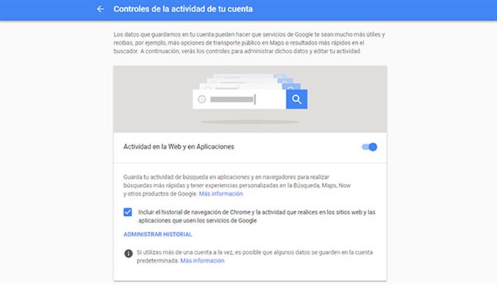 Control de Actividad de Google